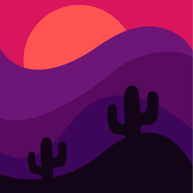 Achtergrond natuurlijk minimalistisch met cactus Vector