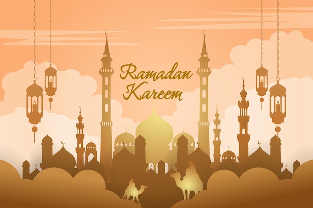 Achtergrond Ramadan Kareem Islamitische stijl met element