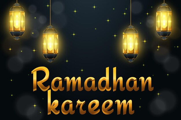 Achtergrond Ramadhan Kareem met verloop en op lampen gebaseerde vactor
