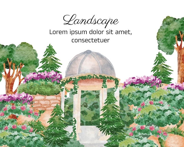 Vector achtergrond van de aquareltuin