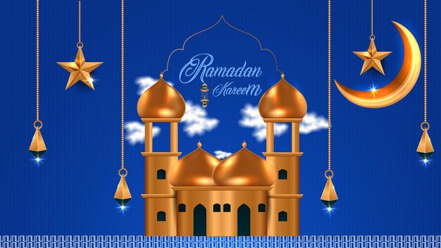 Vector achtergrond van de eid mubarak-moskee