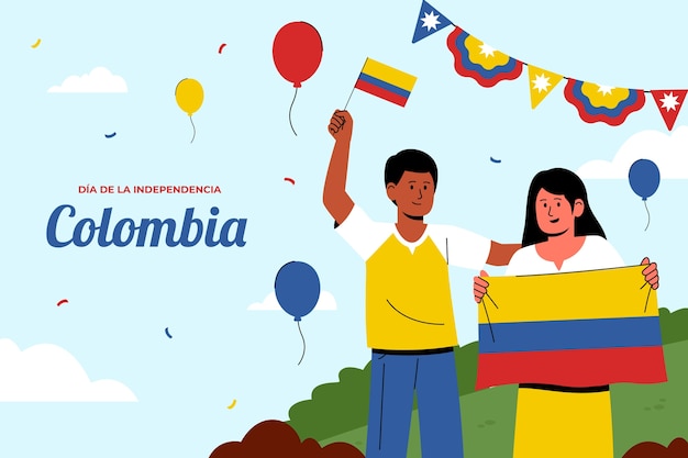 Vector achtergrond van de onafhankelijkheid van colombia