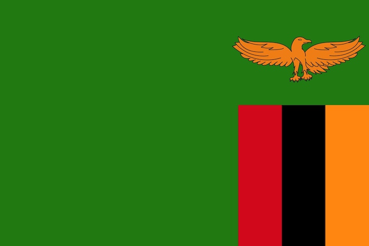 Vector achtergrond van de vlag van zambia realistisch ontwerp van de nationale vlag abstract vector sjabloon