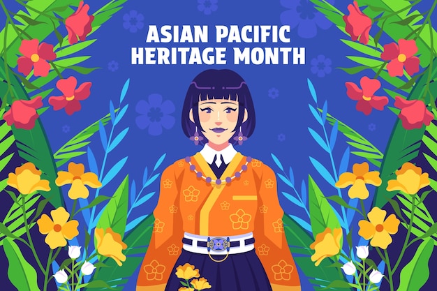 Achtergrond van flat asian pacific heritage month