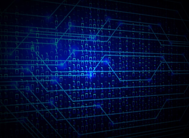 Achtergrond van het concept van de toekomstige technologie van het blauwe cybercircuit