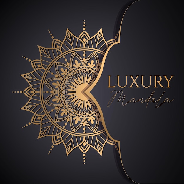 Vector achtergrond van het luxe mandalaontwerp in gouden kleurenvector