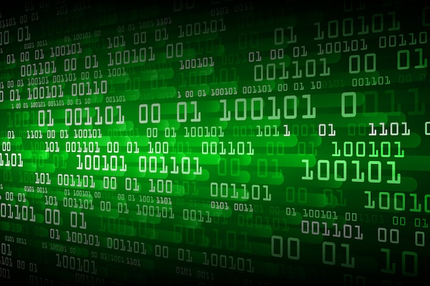 Achtergrond van het toekomstige technologieconcept van groene binaire cybercircuits