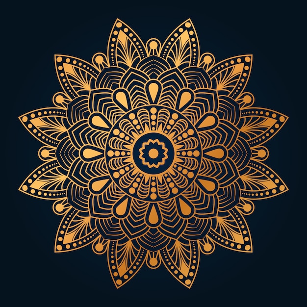 Vector achtergrond van luxe de gouden mandala met gouden arabesque arabische islamitische stijl van het oosten