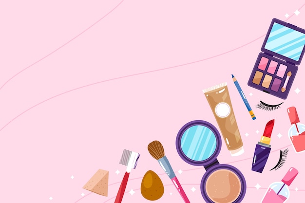 Achtergrond van platte cosmetische producten