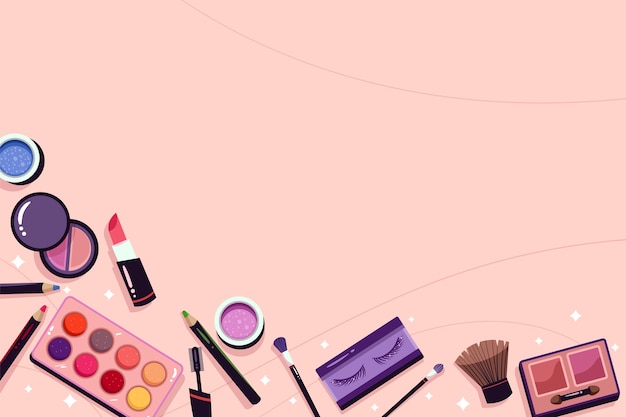 Achtergrond van platte cosmetische producten