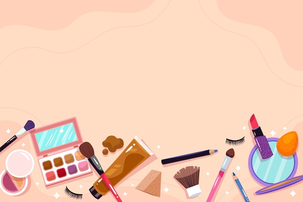 Achtergrond van platte cosmetische producten