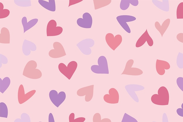 Achtergrond van veelkleurige harten Valentijnsdag Vector illustratie op een roze achtergrond