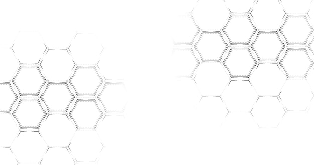 Vector achtergrond van zeshoekige geometrische zwarte op witte achtergrond.