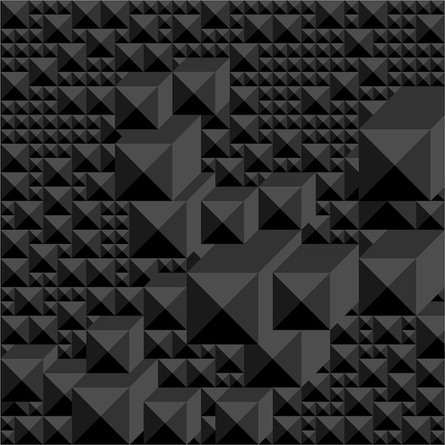 Achtergrond van zwarttinten in de vorm van een grafisch geometrisch volumemozaïek