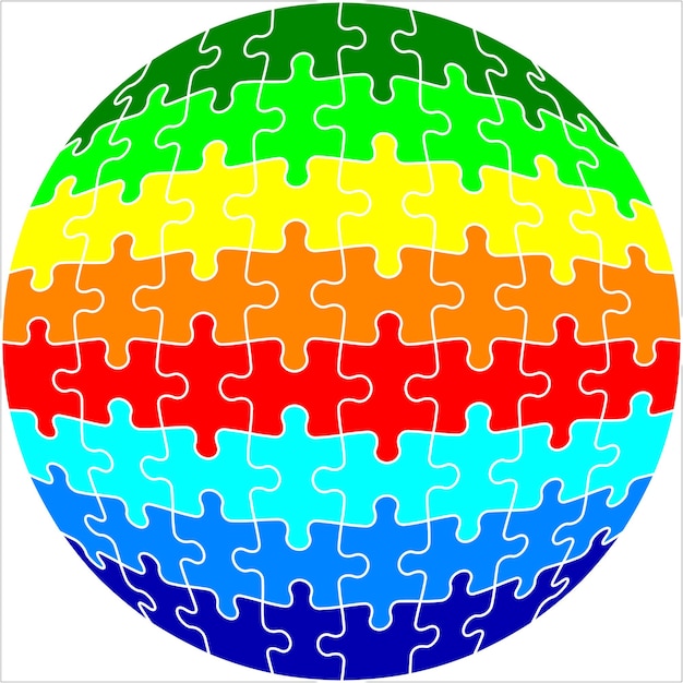Achtergrond Vector Illustratie Jigsaw Puzzle Bol