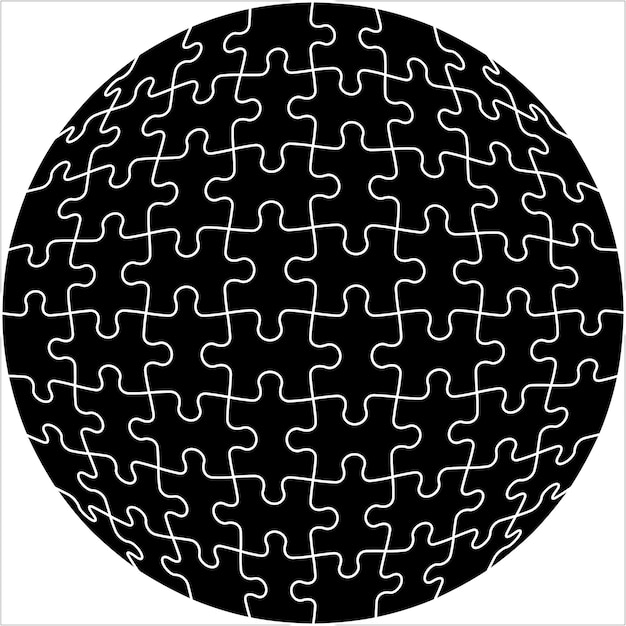 Achtergrond Vector Illustratie Jigsaw Puzzle Bol