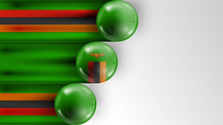 Vector achtergrond vlag van zambia grafiek en label