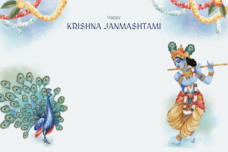 Vector achtergrond voor janmashtami