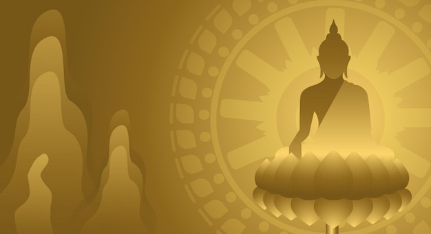 Achtergrond voor makha bucha-dagVesak-dag Atthami Puja-dag Asanha Bucha-dag