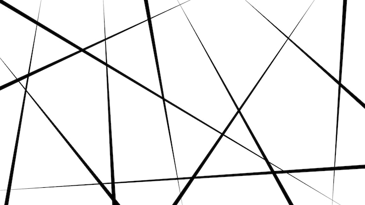 Vector achtergrond willekeurige chaotische lijnen vormen diverse geometrische vormen
