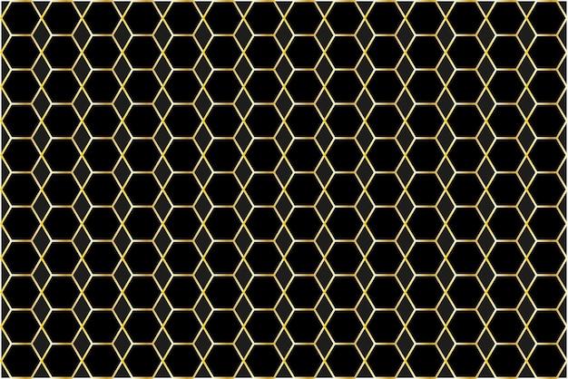 Achtergrond zeshoeken gouden randen en patroon