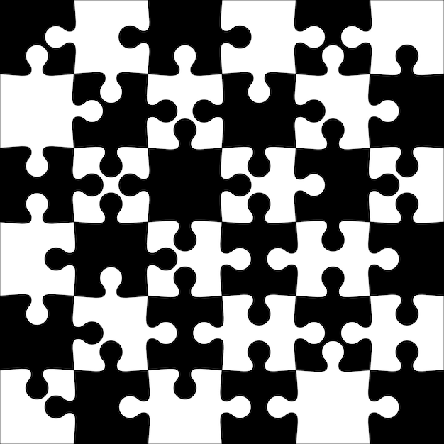 Achtergrond zwart-wit puzzel vectorillustratie