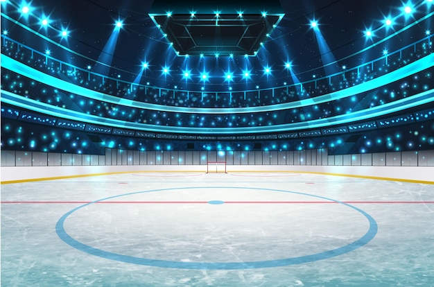 Vector achtergrondconcept van de ijshockey-arena