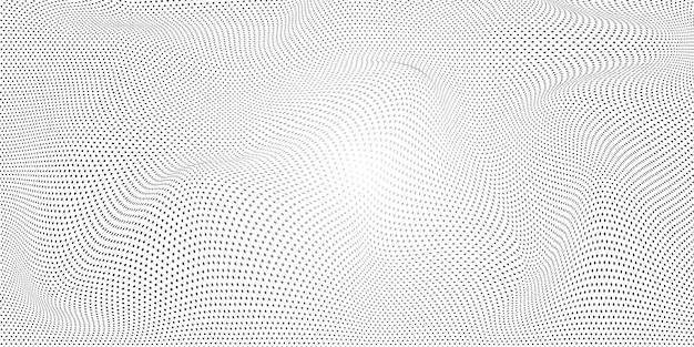 achtergrondgradiënt en puntgolven grote gegevensdeeltjes digitale technologie zwart-wit of monochro
