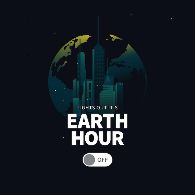 Achtergrondillustratie van het Earth Hour-concept