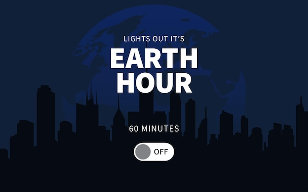 Achtergrondillustratie van het Earth Hour-concept