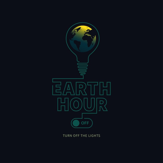 Achtergrondillustratie van het Earth Hour-concept