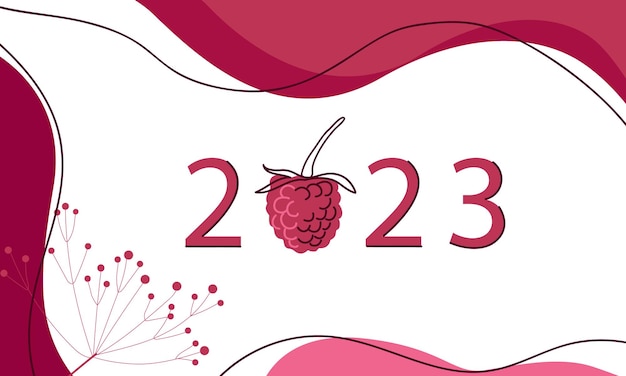 Achtergrondkleur jaar 2023 Viva Magenta Handgetekende illustratie Geïsoleerd op witte achtergrond