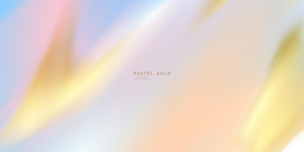 Achtergrondontwerp in gouden abstract horizontaal pastelhologram