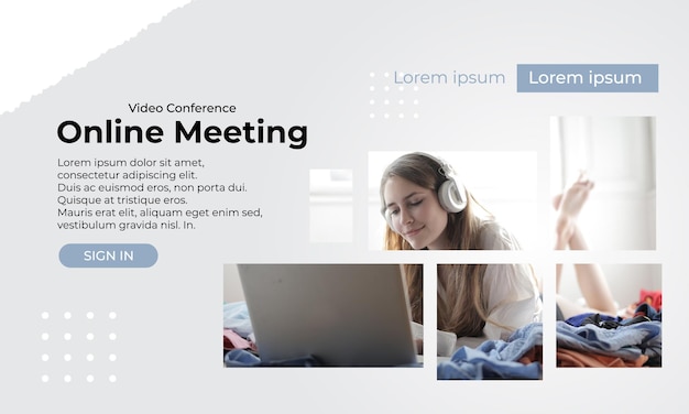 Vector achtergrondontwerp voor online vergaderingsjabloon