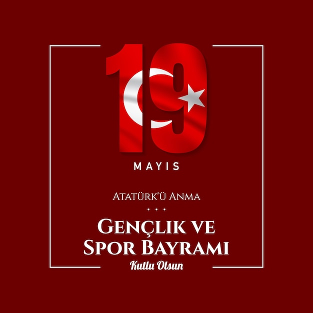 Achtergrondontwerp voor vakantie in Turkije Herdenking van Ataturk-jeugd- en sportdag