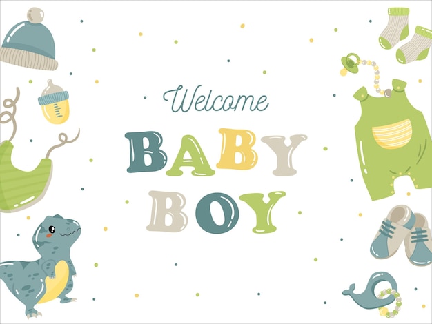 Achtergrondsjabloon voor babyjongen in blauw voor website-promotie babywinkel