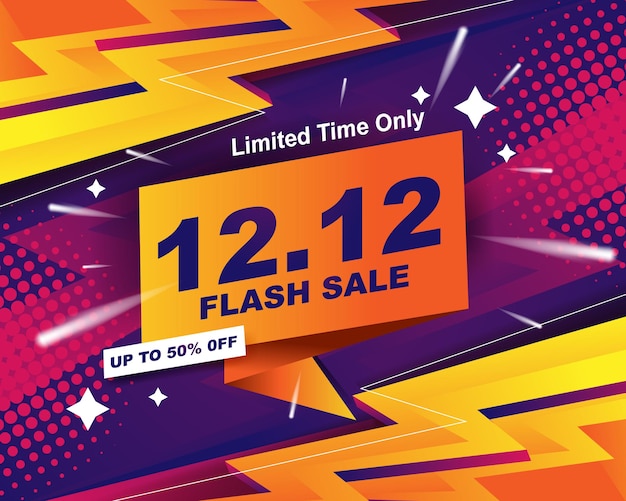 Achtergrondsjabloon voor Flash Sale-banner voor 12.12-verkoopevenement