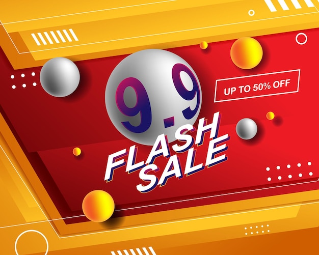 Achtergrondsjabloon voor flash sale-banner voor 9.9-verkoopevenement