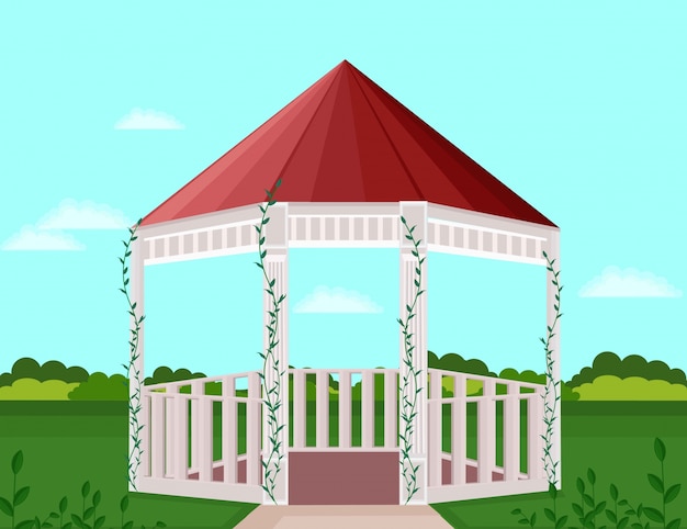 Achtertuin tuin huis decor Vector illustratie achtergronden