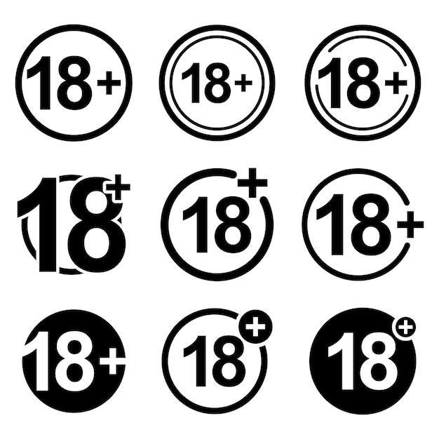 Achttien jaar over icon set Circulaire 18 icon set