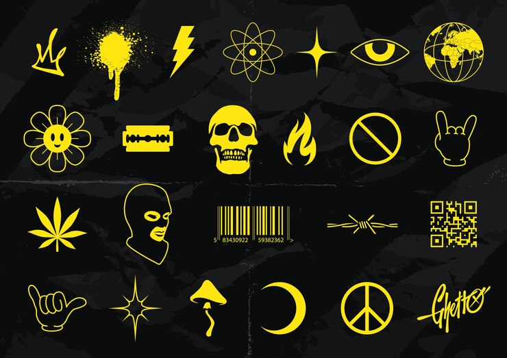 Vector acid art moderne design elementen vector set