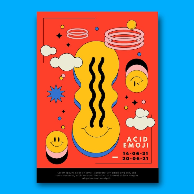 acid emoji poster template