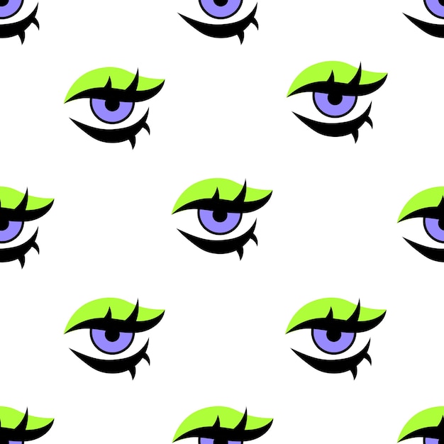 Acid eye seamless pattern