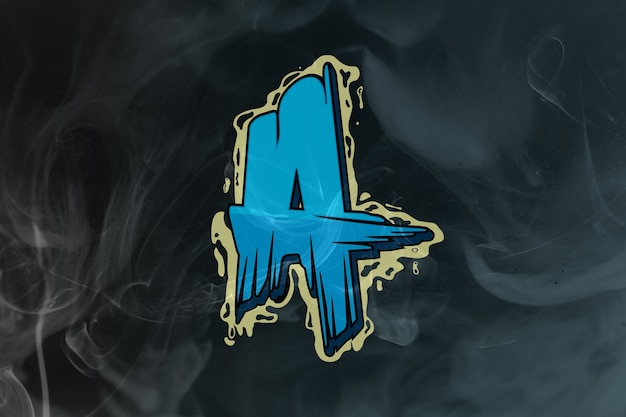 Acid monogram esport logo geïsoleerd op blauw