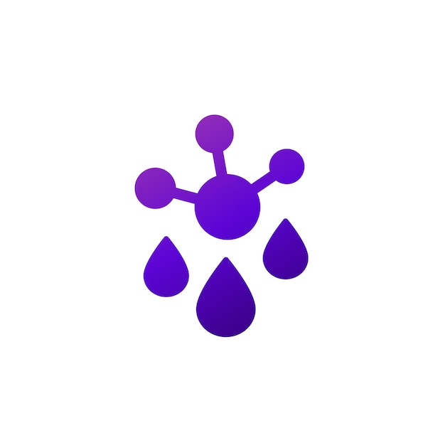 Acid rain chemicals in water icon