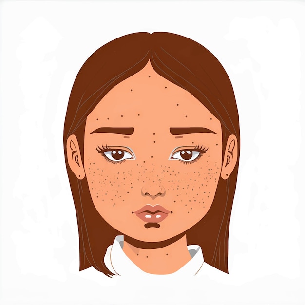 Vector acne girl skin face skin care concept vector illustration