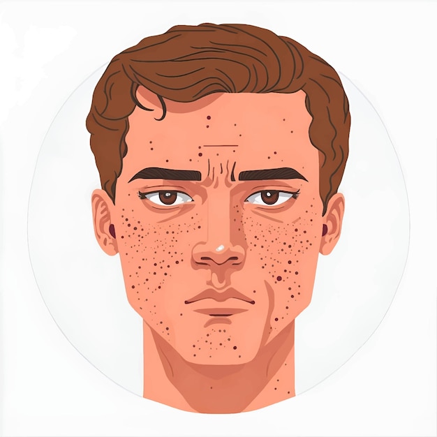 Vector acne man skin face skin care concept vector illustration