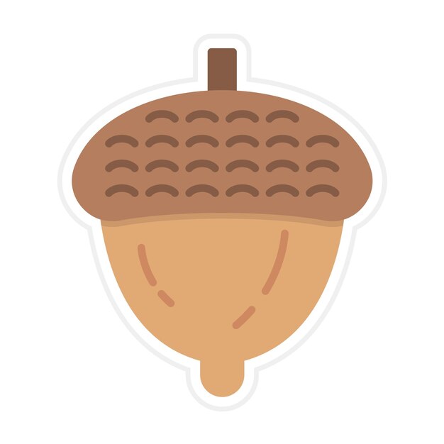 Vector acorn flat illustration