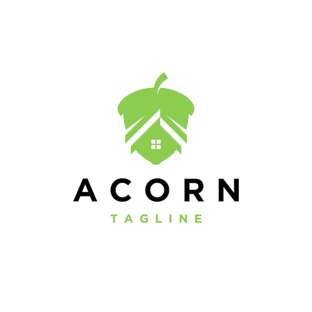 Acorn and home building logo design