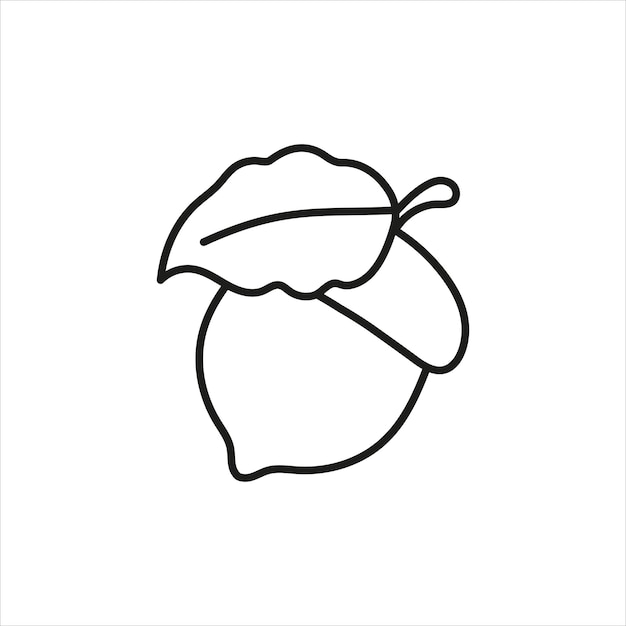 Векторная иллюстрация значка желудя Дуб на изолированном фоне Концепция знака орехового дерева